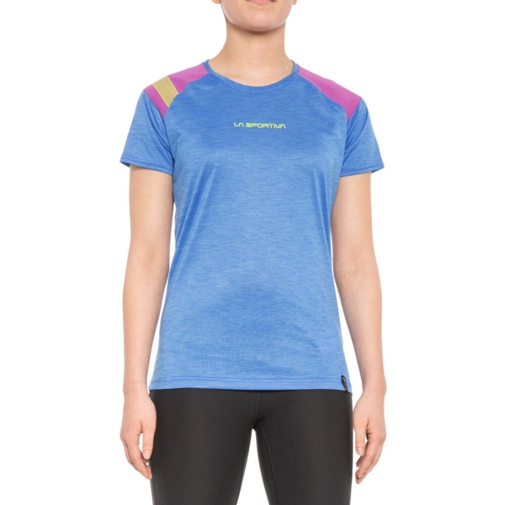 La Sportiva TX Run Climb Blue w. Pink & Yellow Short Sleeve T-Shirt women XL